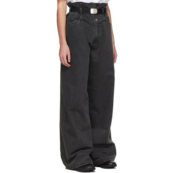 Raf Simons Archive Redux Wide Leg Jeans Black Wash Oversized Italy Sz 36 - Picture 2 of 15